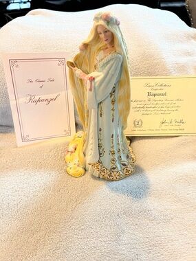 Lenox Rapunzel Porcelain Figurine in Pale Blue, Blonde, Gold and Pink